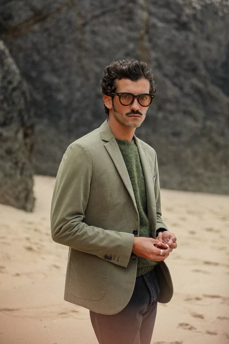 Sale Drapeau Noir Blazer Twill Non Doublé Khaki