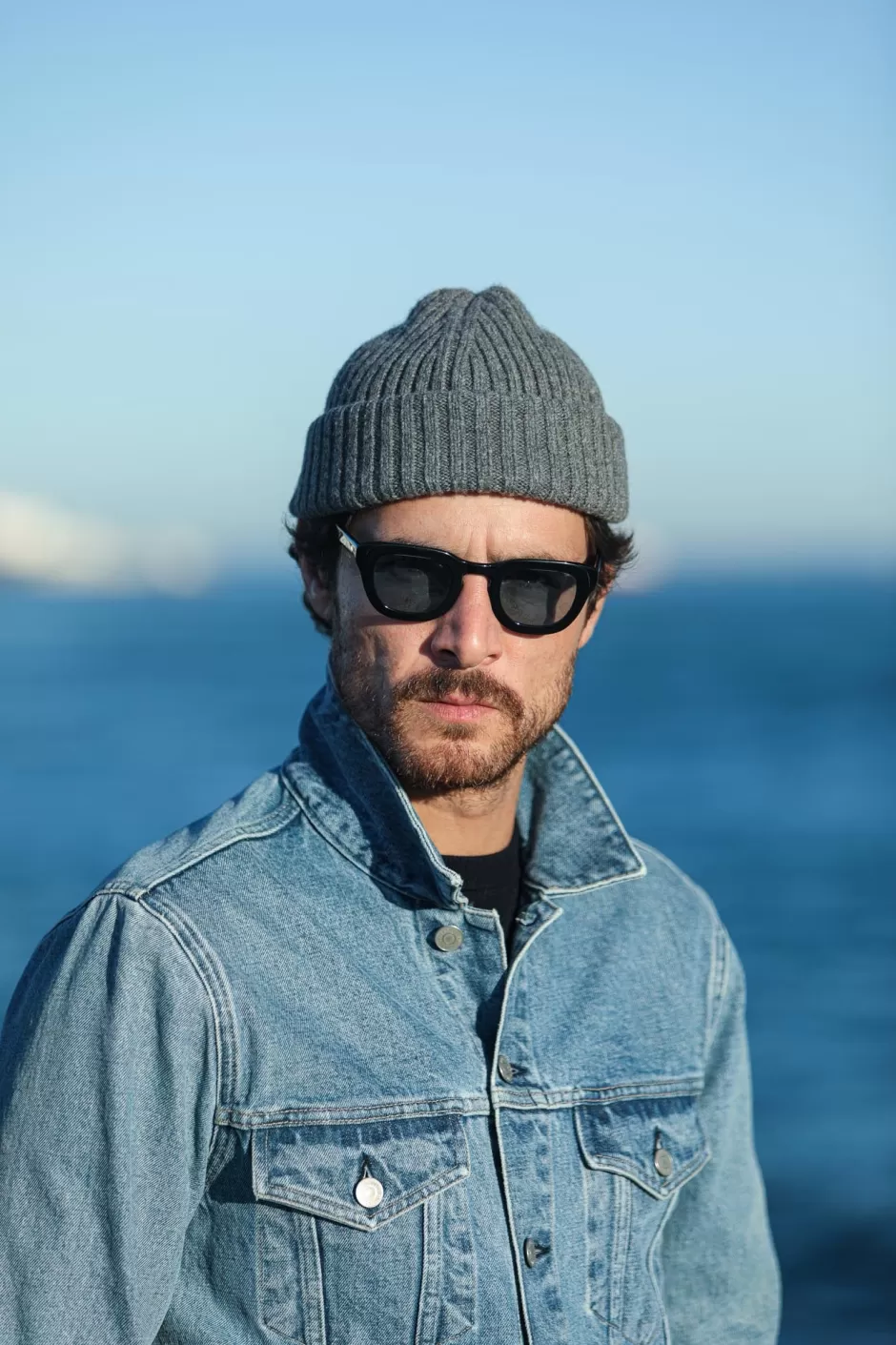 Store Drapeau Noir Bonnet laine & alpaga Gris