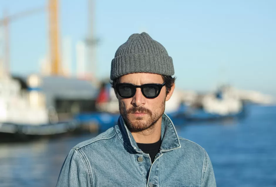 Store Drapeau Noir Bonnet laine & alpaga Gris