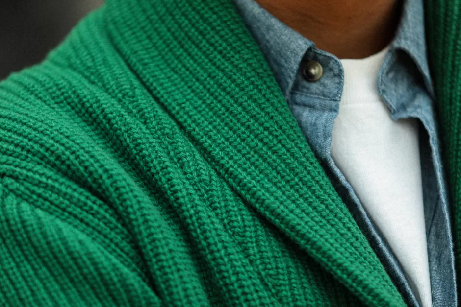 Cheap Drapeau Noir Cardigan Lambswool Green