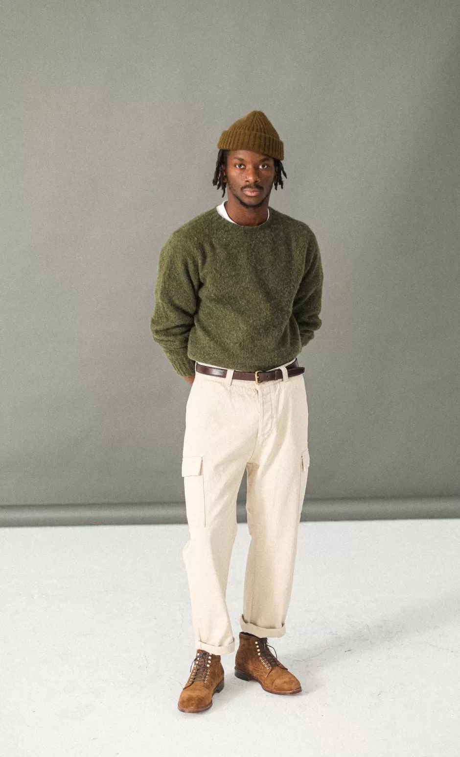 Fashion Drapeau Noir Cargo Pant - Comfort Fit Crème