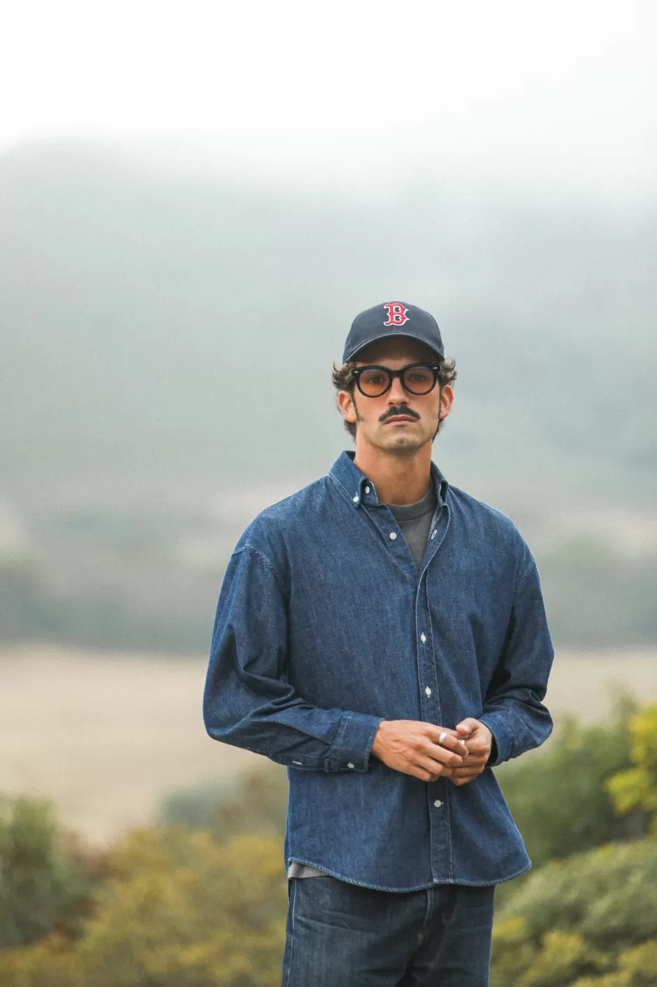 Outlet Drapeau Noir Chemise Denim Japonais - Modern Fit Indigo