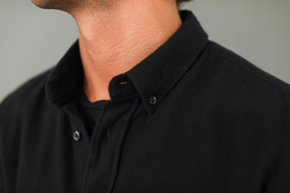 New Drapeau Noir Chemise Flanelle e - Fit Classique Noir