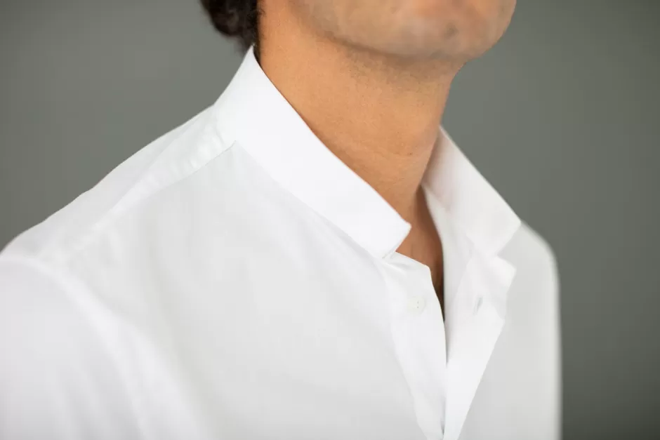 Online Drapeau Noir Chemise Oxford - Col Inversé Blanc