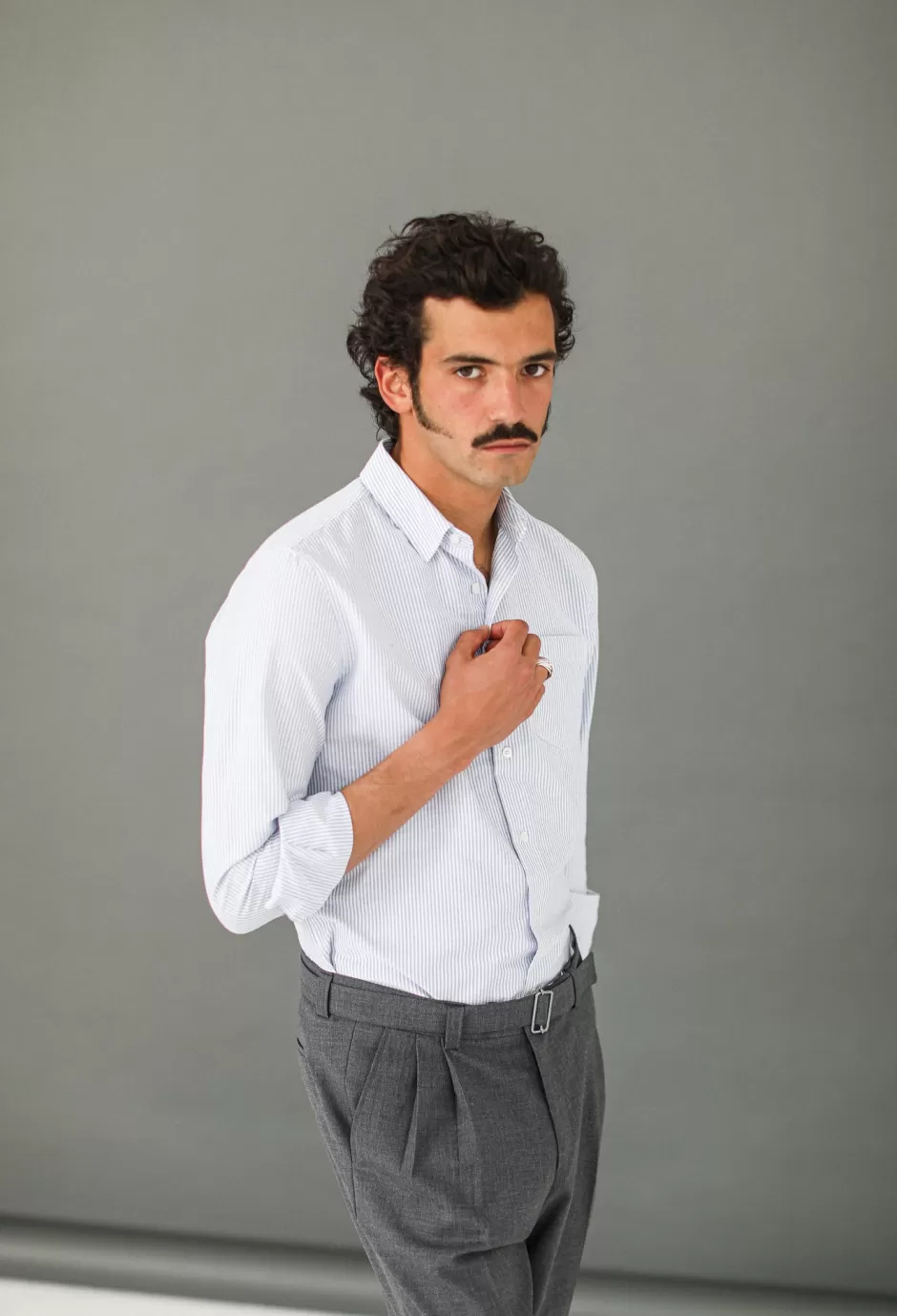 Discount Drapeau Noir Chemise Oxford Rayée Bleue - Fit Classic Stripes Blue