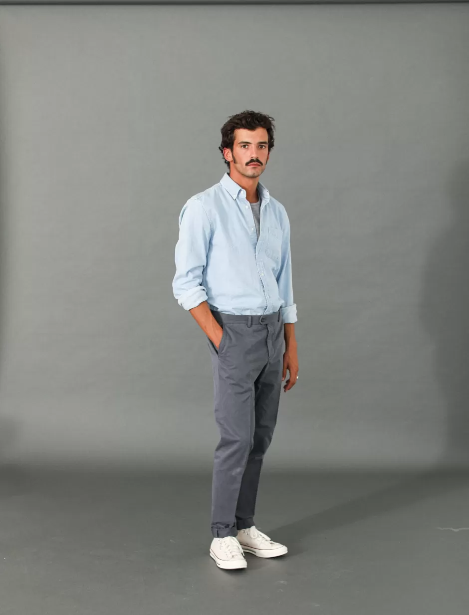 Discount Drapeau Noir Chino Ajusté Gris Dark Grey
