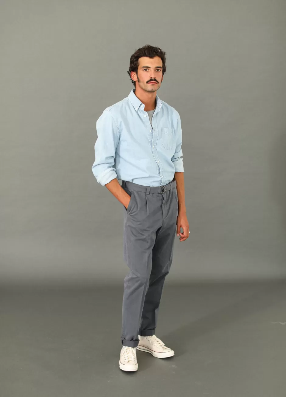 Hot Drapeau Noir Chino Militaire à Pince Gris Grey