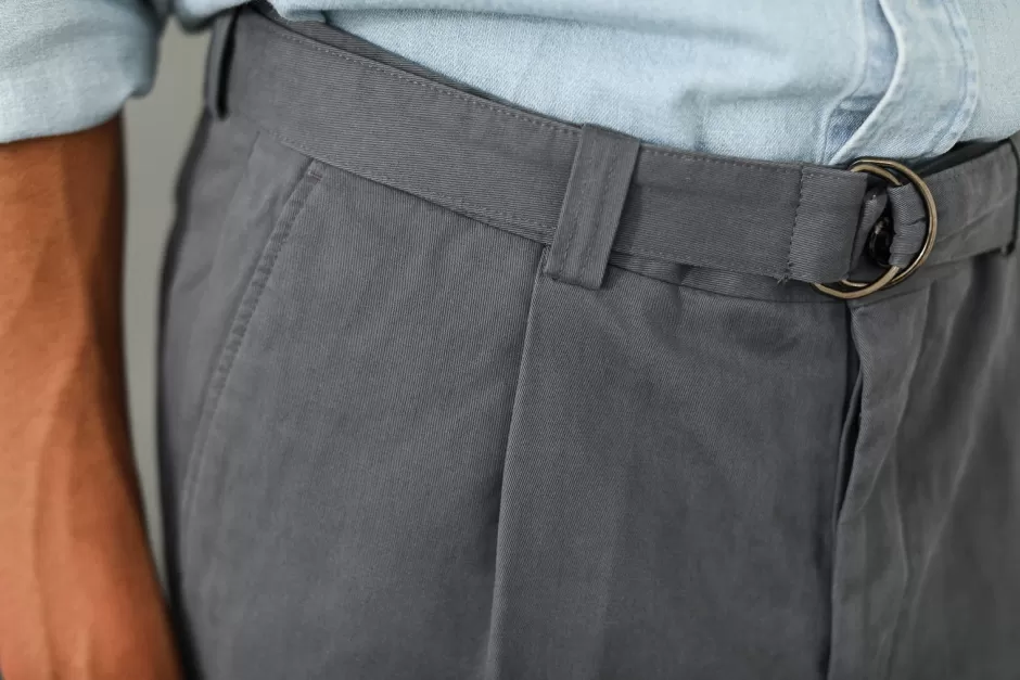 Hot Drapeau Noir Chino Militaire à Pince Gris Grey