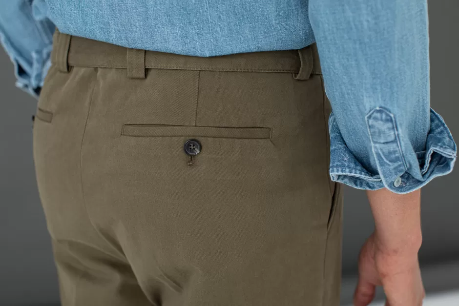 Cheap Drapeau Noir Chino Militaire à Pince Khaki