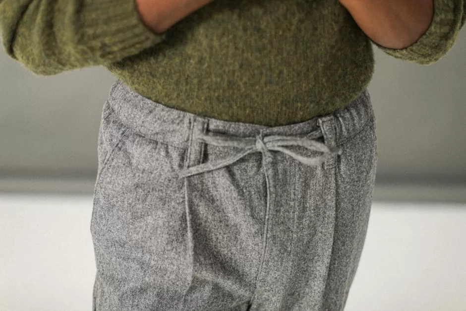 Fashion Drapeau Noir City Pant Flanelle Gris Clair Light Grey