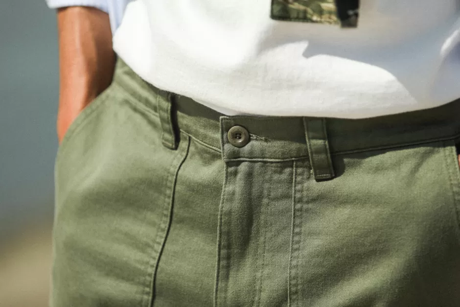 Hot Drapeau Noir Fatigue Pant Japonais - New Fit Khaki