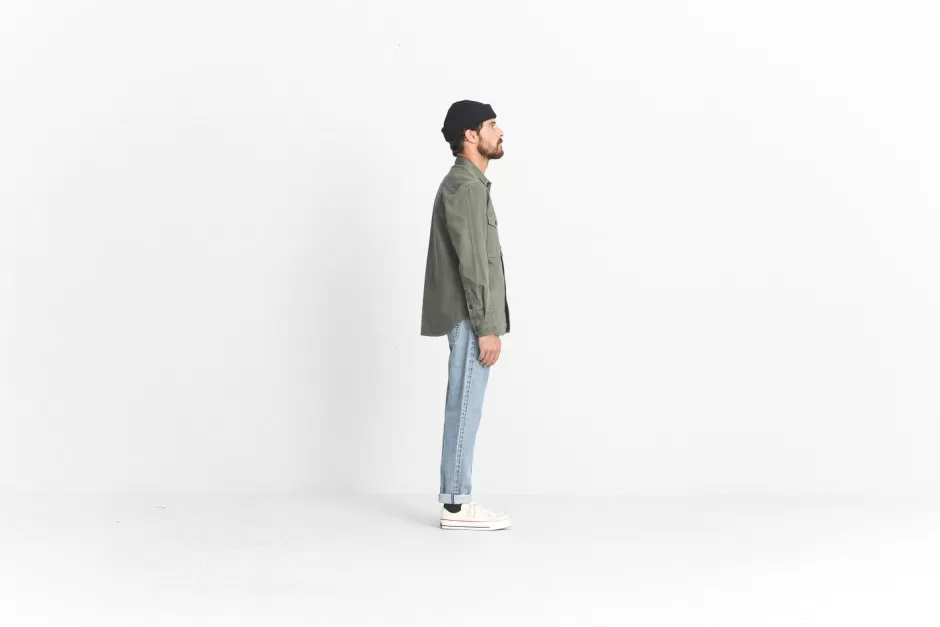 Best Sale Drapeau Noir Jean Kurabo Selvedge Bleached Light Blue