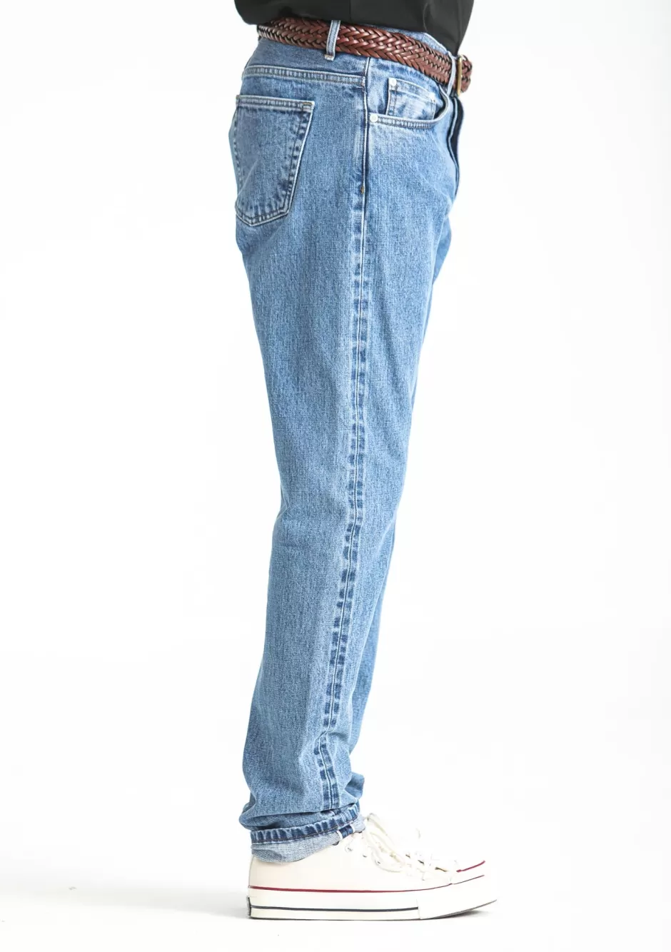 Discount Drapeau Noir Jean Kurabo Selvedge Bleached Tapered Light Blue