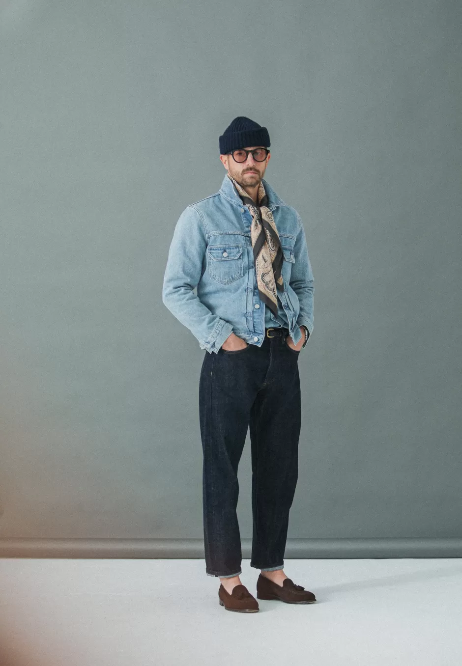 Outlet Drapeau Noir Jean Selvedge Japonais - Athletic Fit Indigo