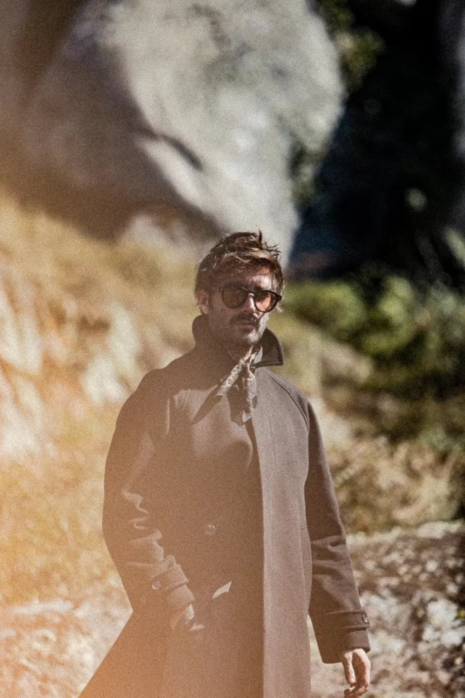Discount Drapeau Noir Manteau Balmaccan Laine & Cachemire Noir
