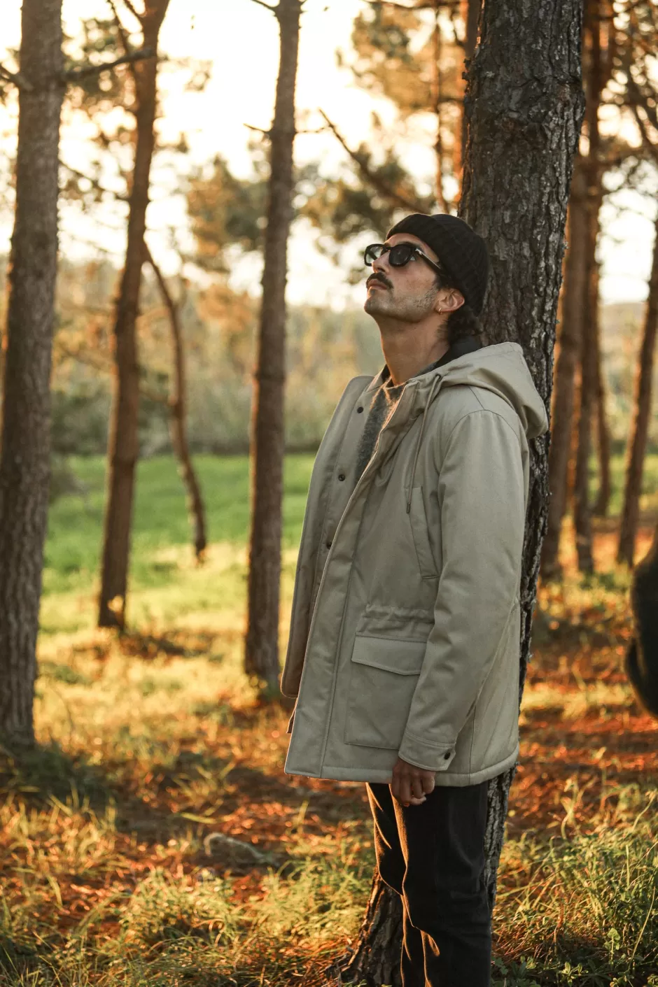 Clearance Drapeau Noir Parka Classique Imperméable Beige