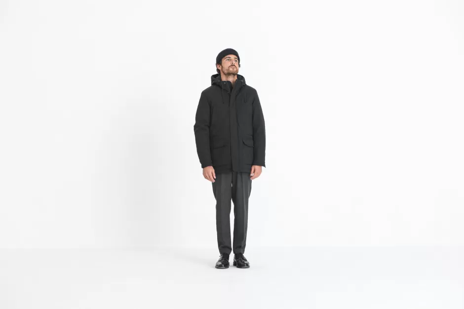 Best Drapeau Noir Parka Classique Imperméable Marine Navy