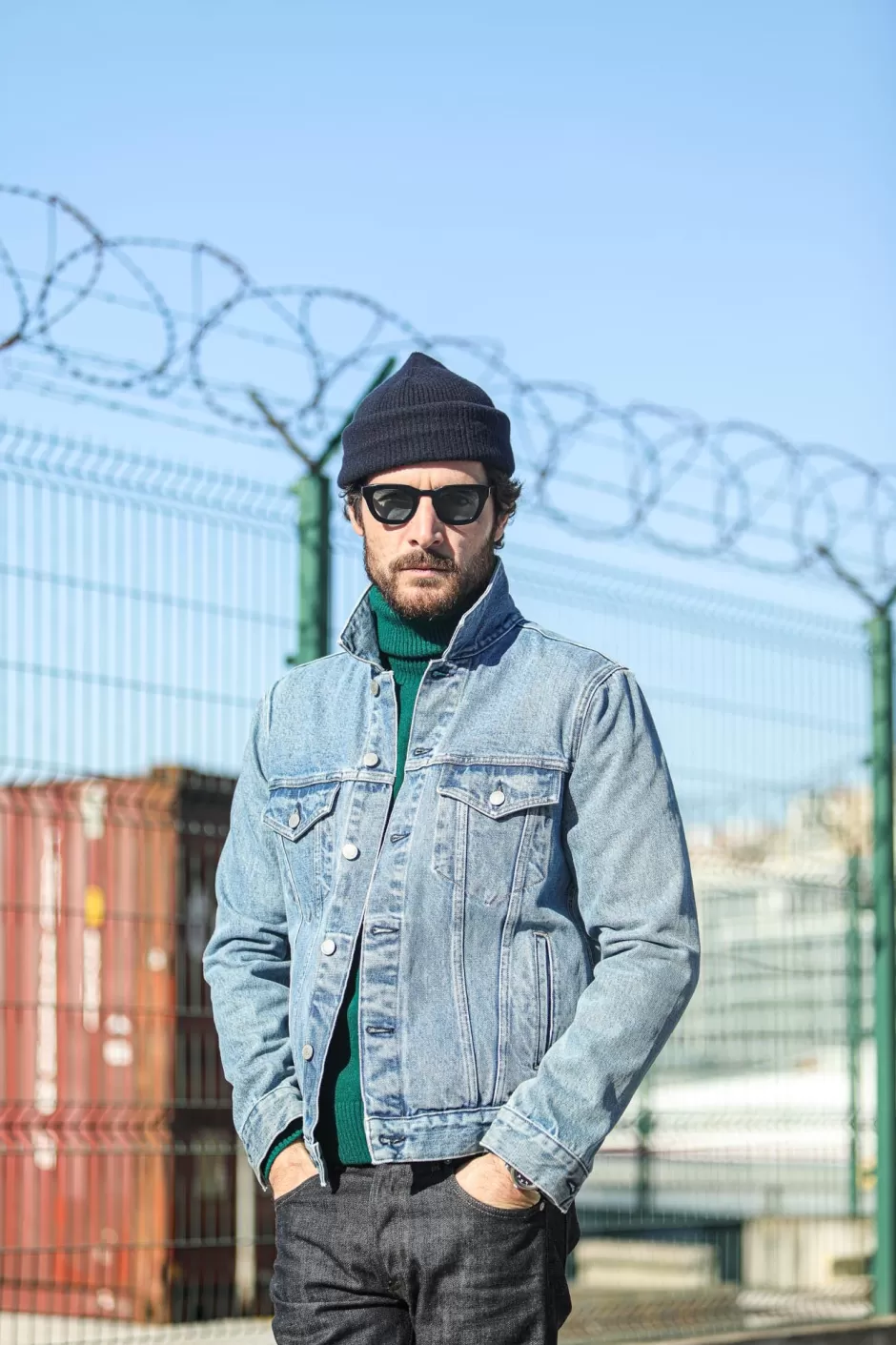 Best Sale Drapeau Noir Pull Col Roulé Laine d'Agneau Vert