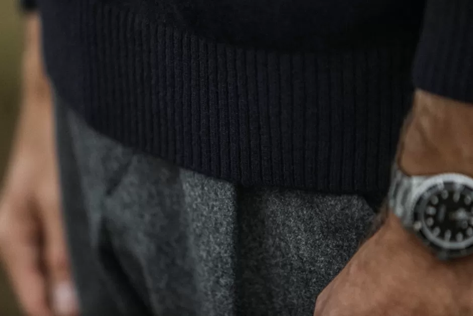 Best Drapeau Noir Pull Col Roulé Pure Laine Marine Navy