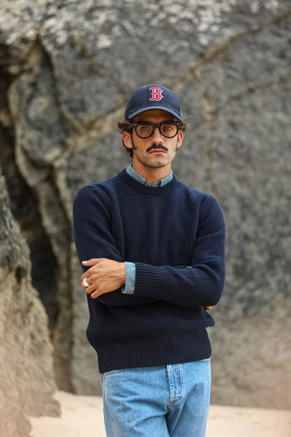 Flash Sale Drapeau Noir Pull Militaire Lambswool Navy