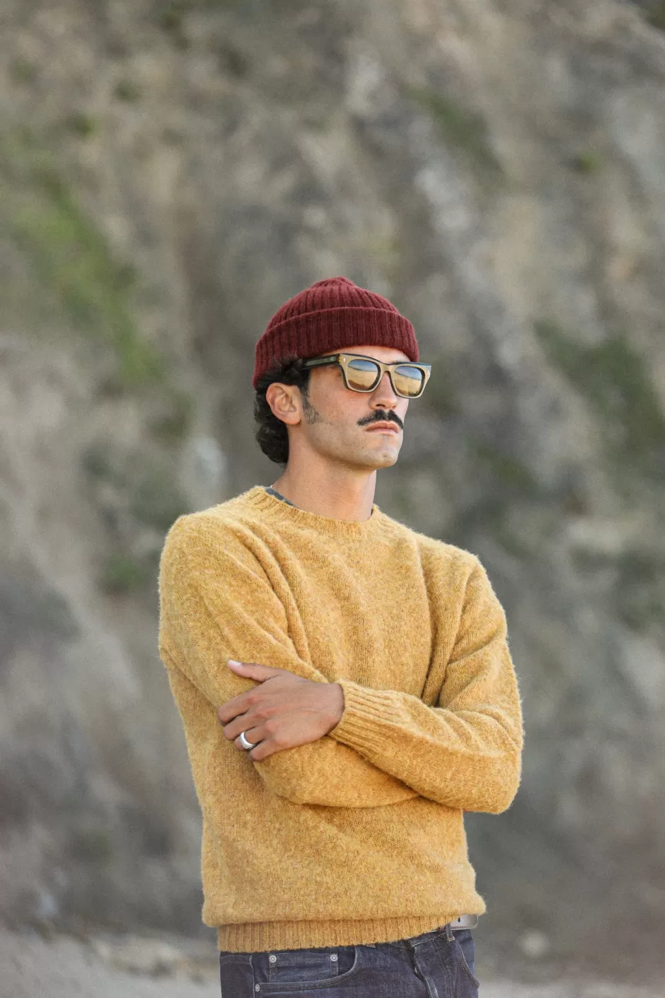 Flash Sale Drapeau Noir Pull Shetland "Shaggy" Cumin