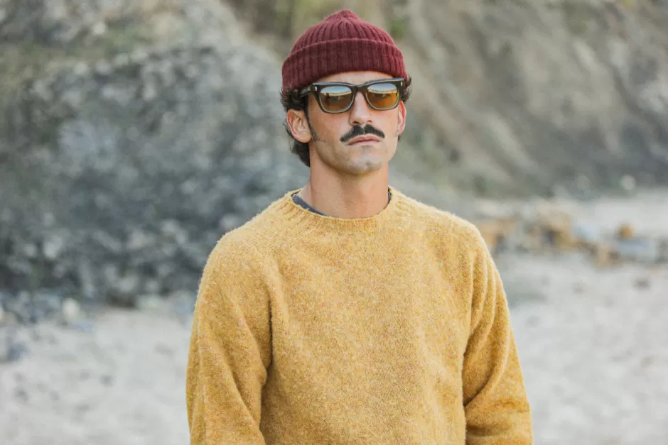 Flash Sale Drapeau Noir Pull Shetland "Shaggy" Cumin