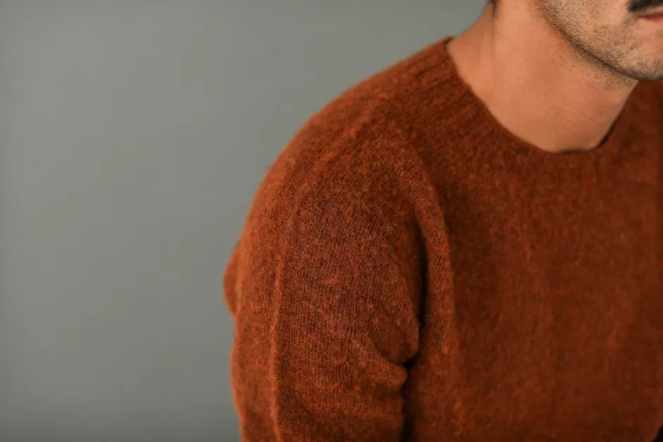 Online Drapeau Noir Pull Shetland "Shaggy" Rouille