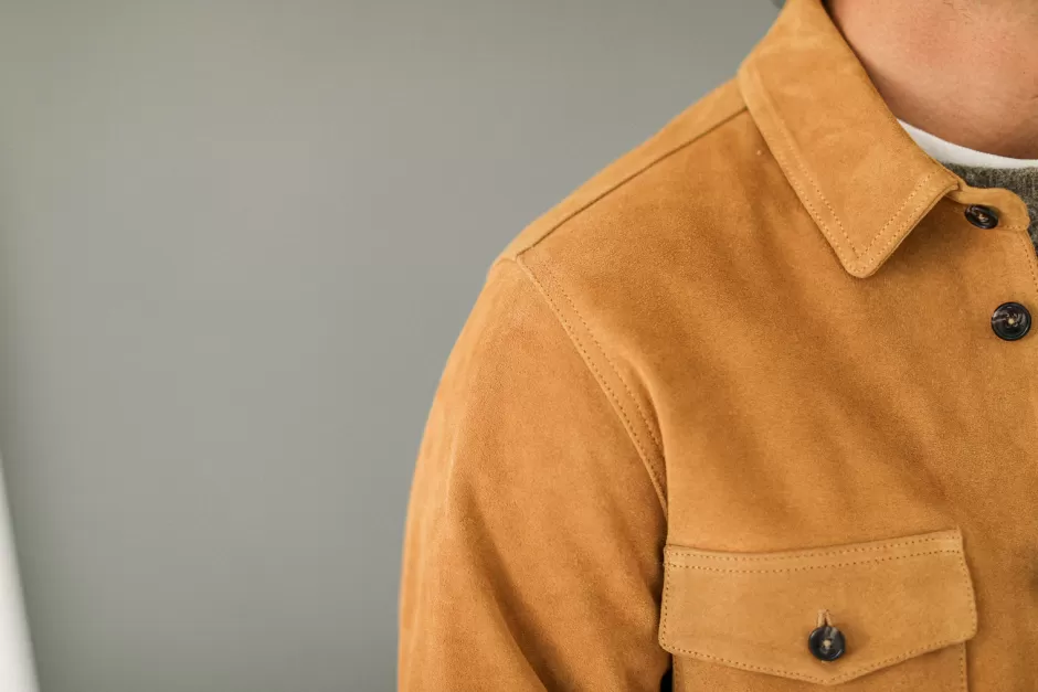 Flash Sale Drapeau Noir Surchemise Cuir Suédé Camel