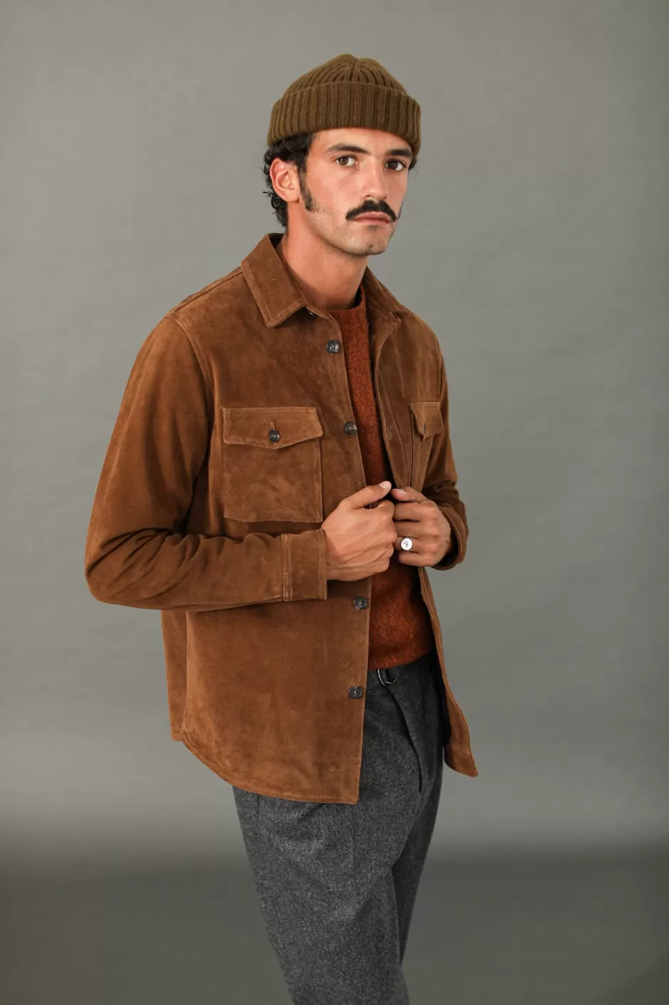 Best Drapeau Noir Surchemise Cuir Suédé Tabac Marron