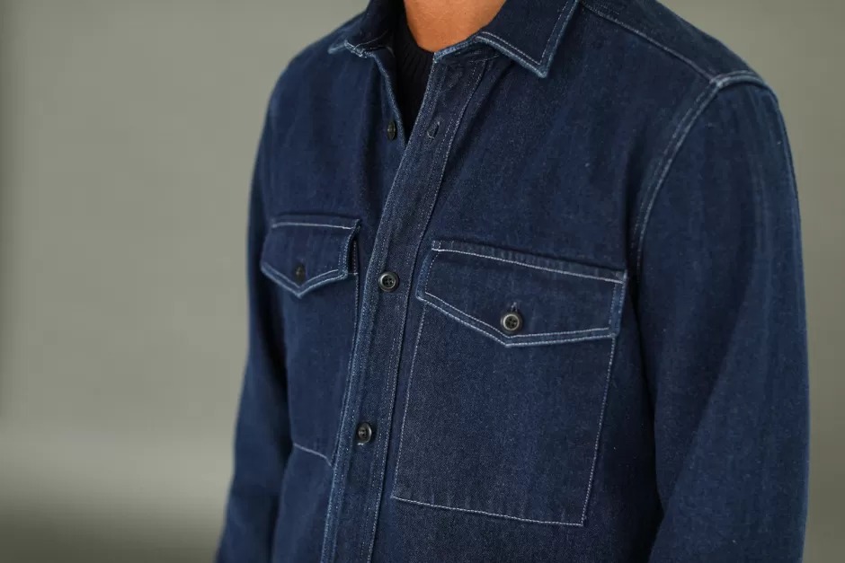 Best Drapeau Noir Surchemise Militaire Denim Indigo