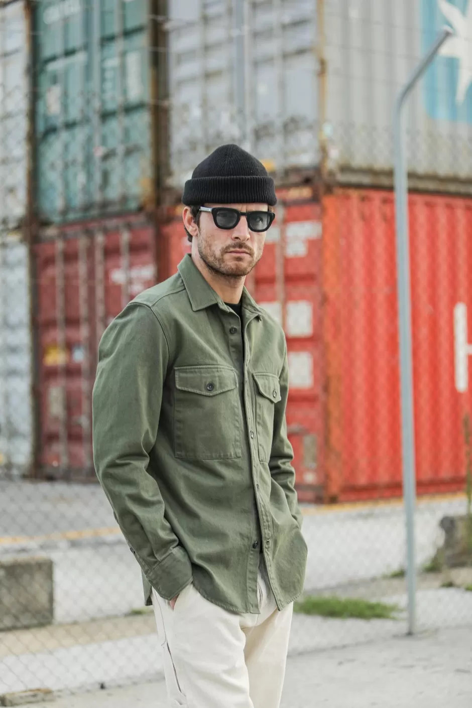 Cheap Drapeau Noir Surchemise Militaire Twill Olive Dark Olive