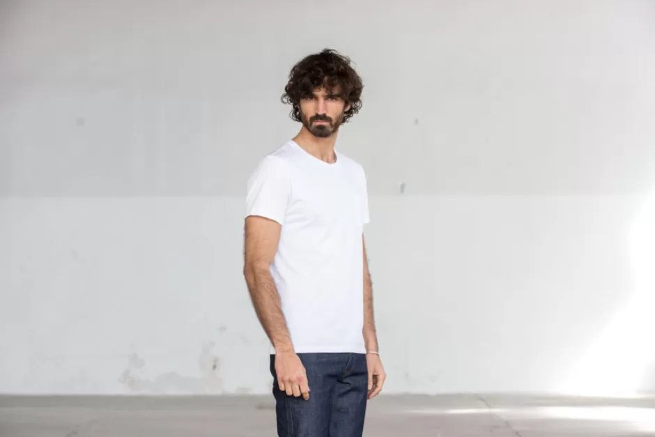 Discount Drapeau Noir Tee-shirt Pocket Blanc White