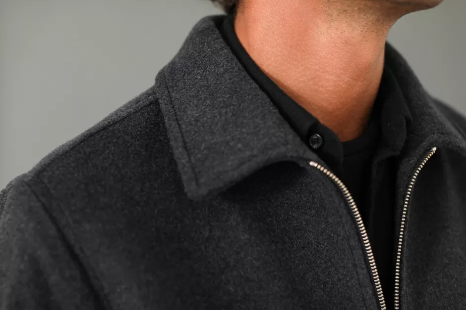 Cheap Drapeau Noir Veste Laine & Cachemire e Gris
