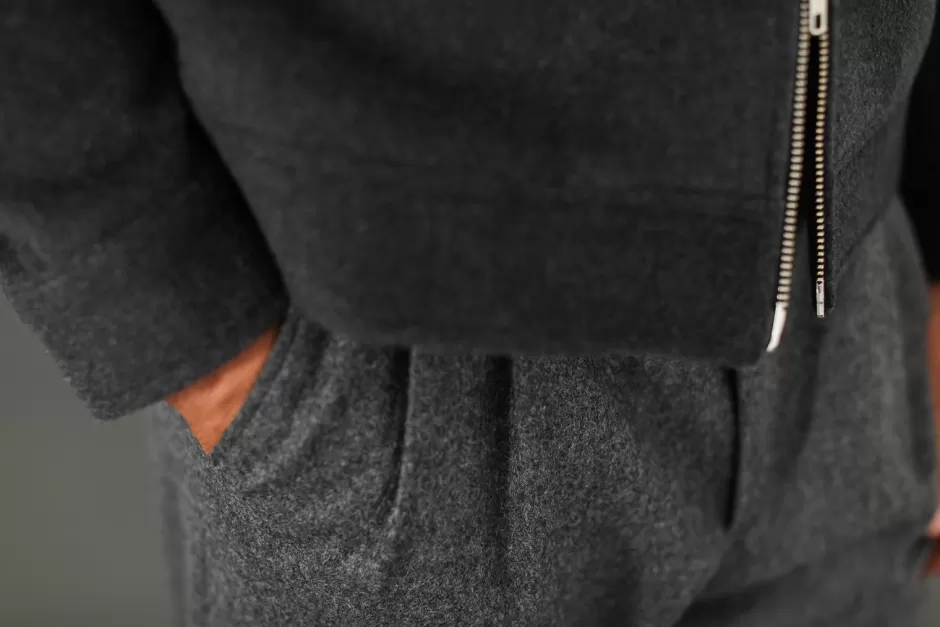 Cheap Drapeau Noir Veste Laine & Cachemire e Gris