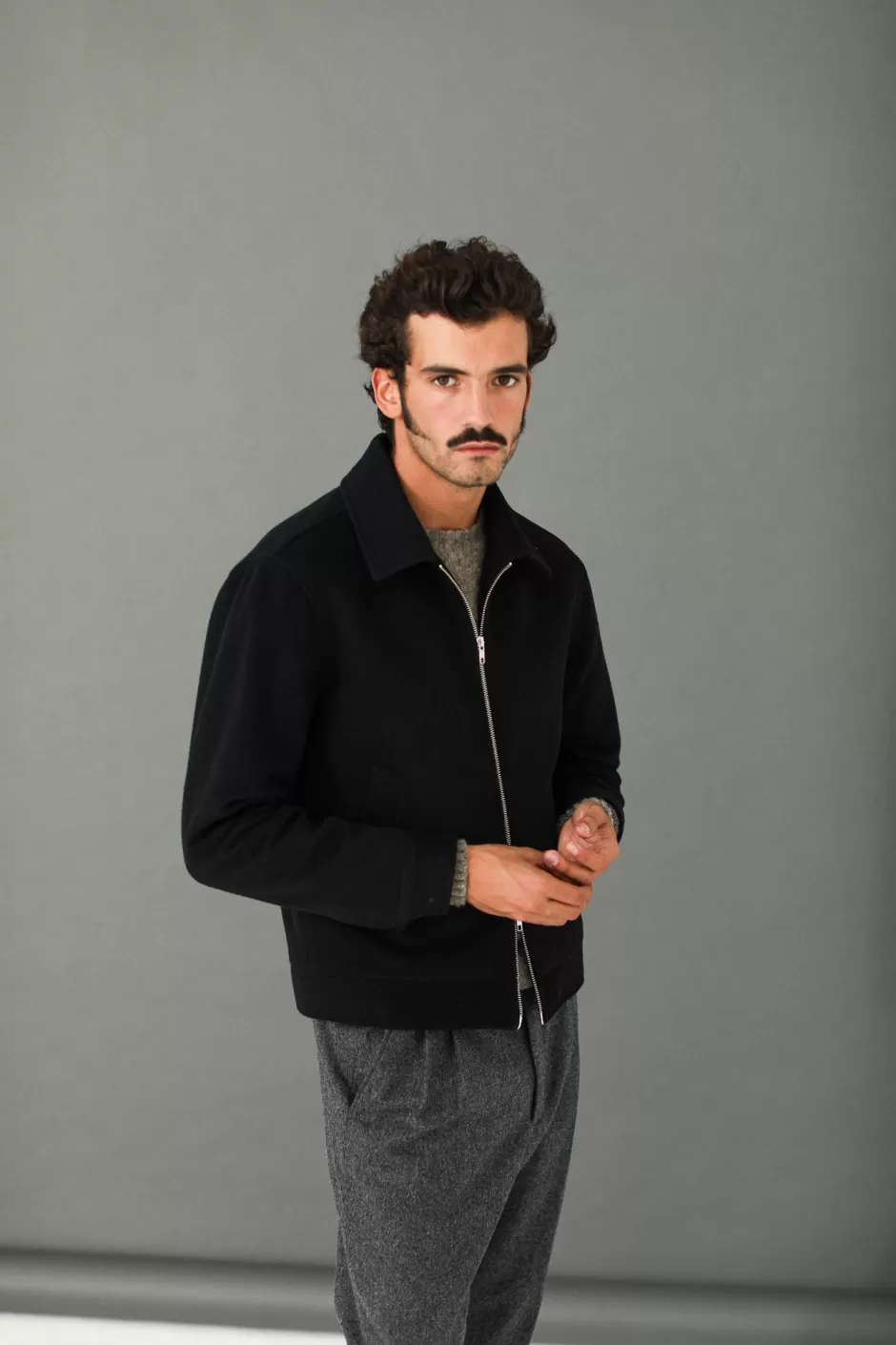 Fashion Drapeau Noir Veste Laine & Cachemire e Noir