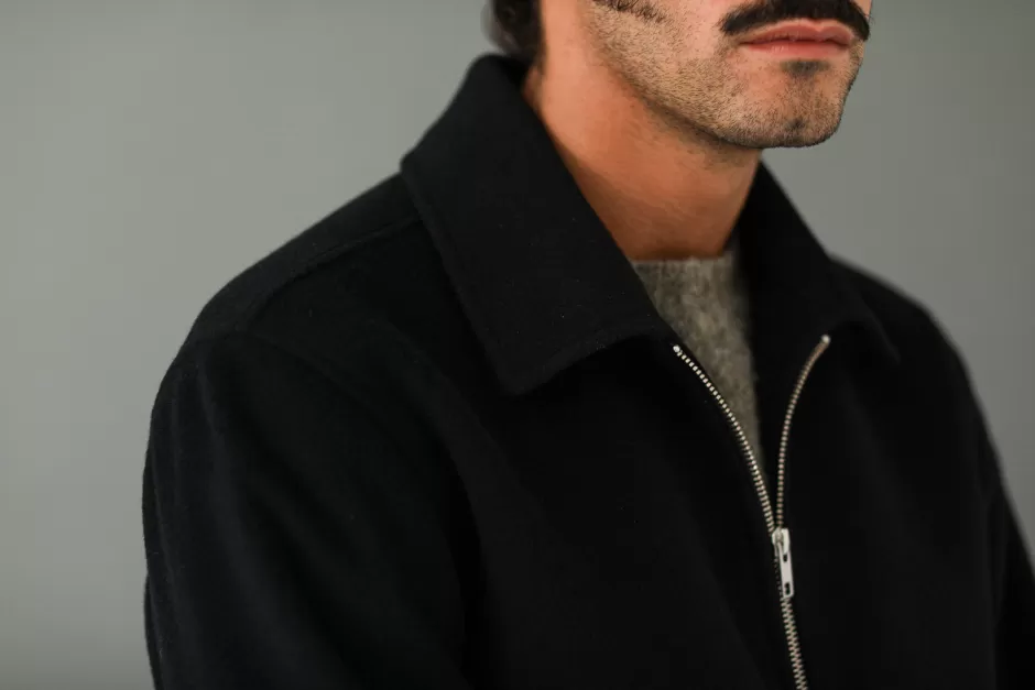 Fashion Drapeau Noir Veste Laine & Cachemire e Noir