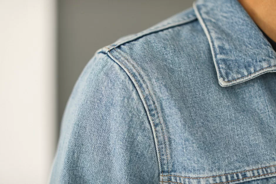 Cheap Drapeau Noir Veste "Type II" Denim Japonais Bleached Light Blue