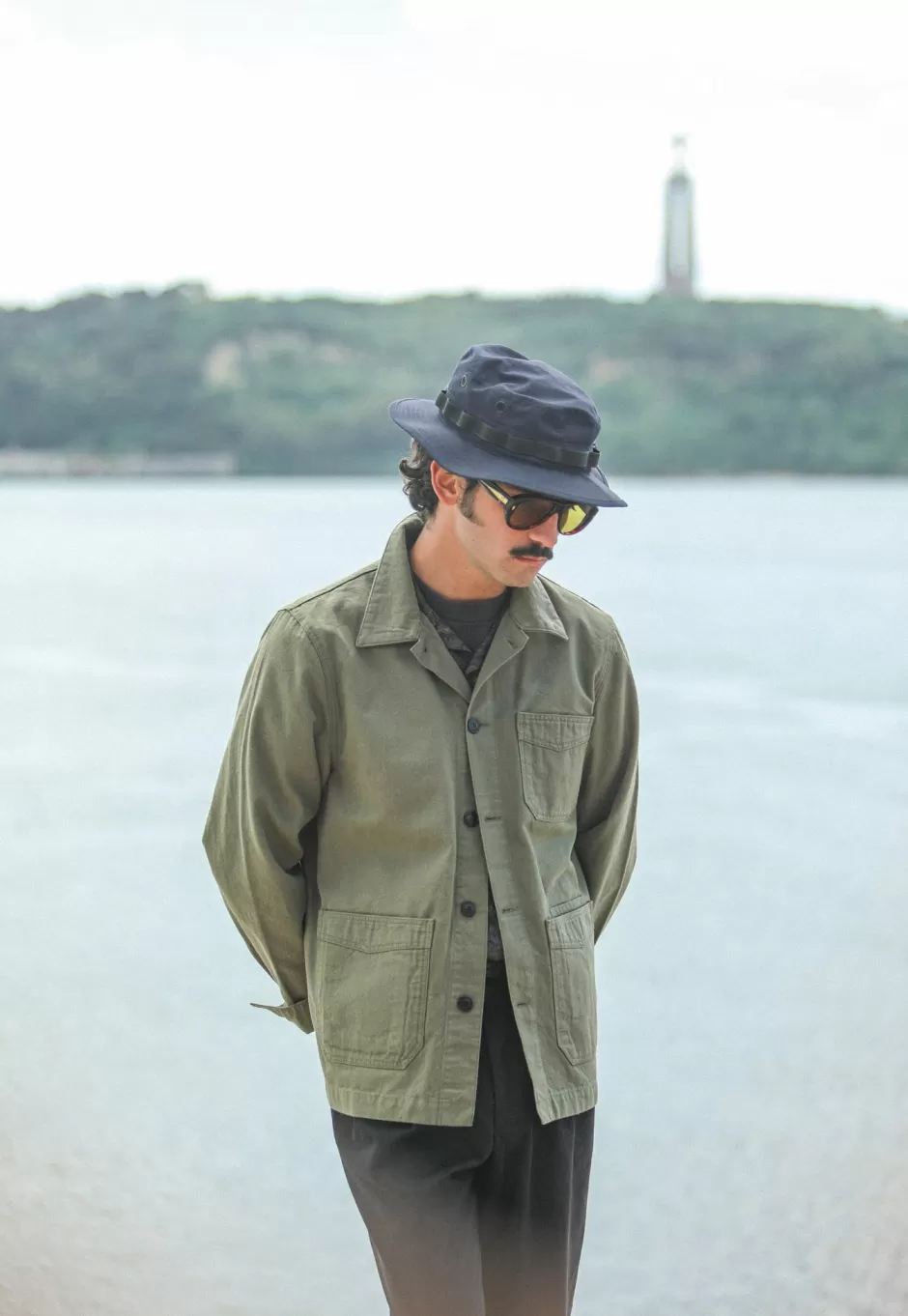 Flash Sale Drapeau Noir Veste Worker Canvas Japonais Khaki - New Fit