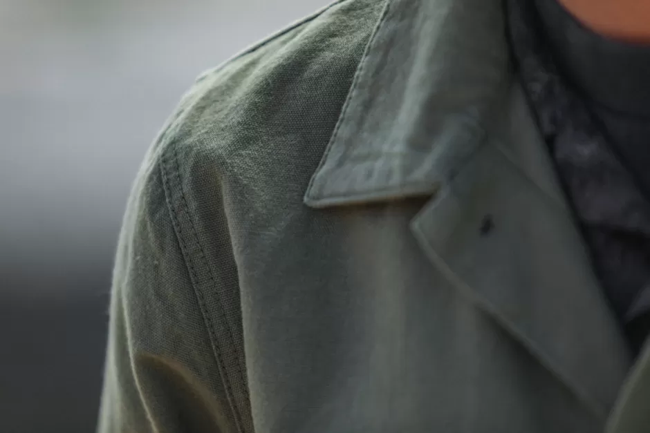 Flash Sale Drapeau Noir Veste Worker Canvas Japonais Khaki - New Fit